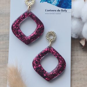 Boucles d'oreilles en résine
