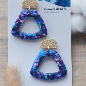 Boucles d'oreilles en résine