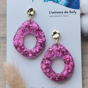 Boucles d'oreilles en résine