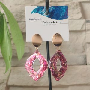 Boucles d'oreilles clips résine