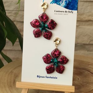 Boucles d'oreilles en résine