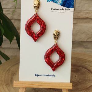 Boucles d'oreilles en résine
