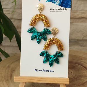 Boucles d'oreilles en résine
