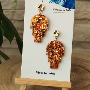 Boucles d'oreilles en résine