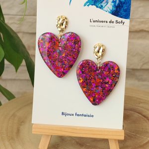 Boucles d'oreilles en résine