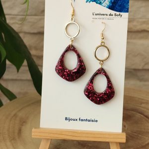 Boucles d'oreilles en résine