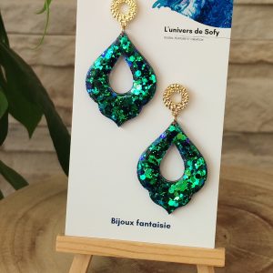 Boucles d'oreilles en résine