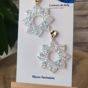 Boucles d'oreilles en résine