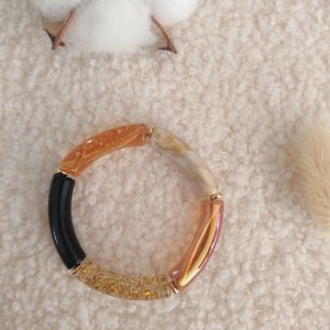 Bracelet jonc en perles tubes incurvés fines (enfants)