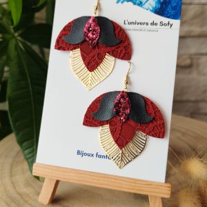 Boucles d'oreilles en Simili cuir