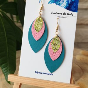 Boucles d'oreilles en Simili cuir