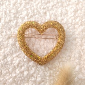 Barrette cœur résine