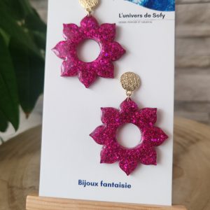 Boucles d'oreilles en résine