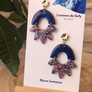 Boucles d'oreilles en résine