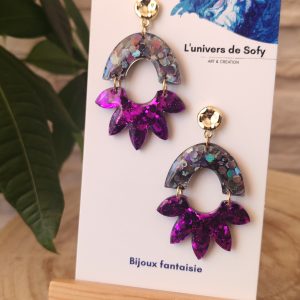 Boucles d'oreilles en résine