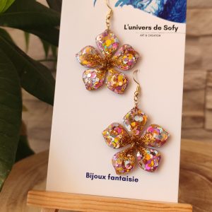 Boucles d'oreilles en résine