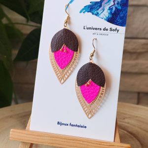 Boucles d'oreilles en Simili cuir