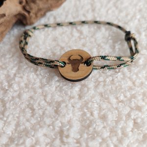 Bracelet ajustable en bois de bambou