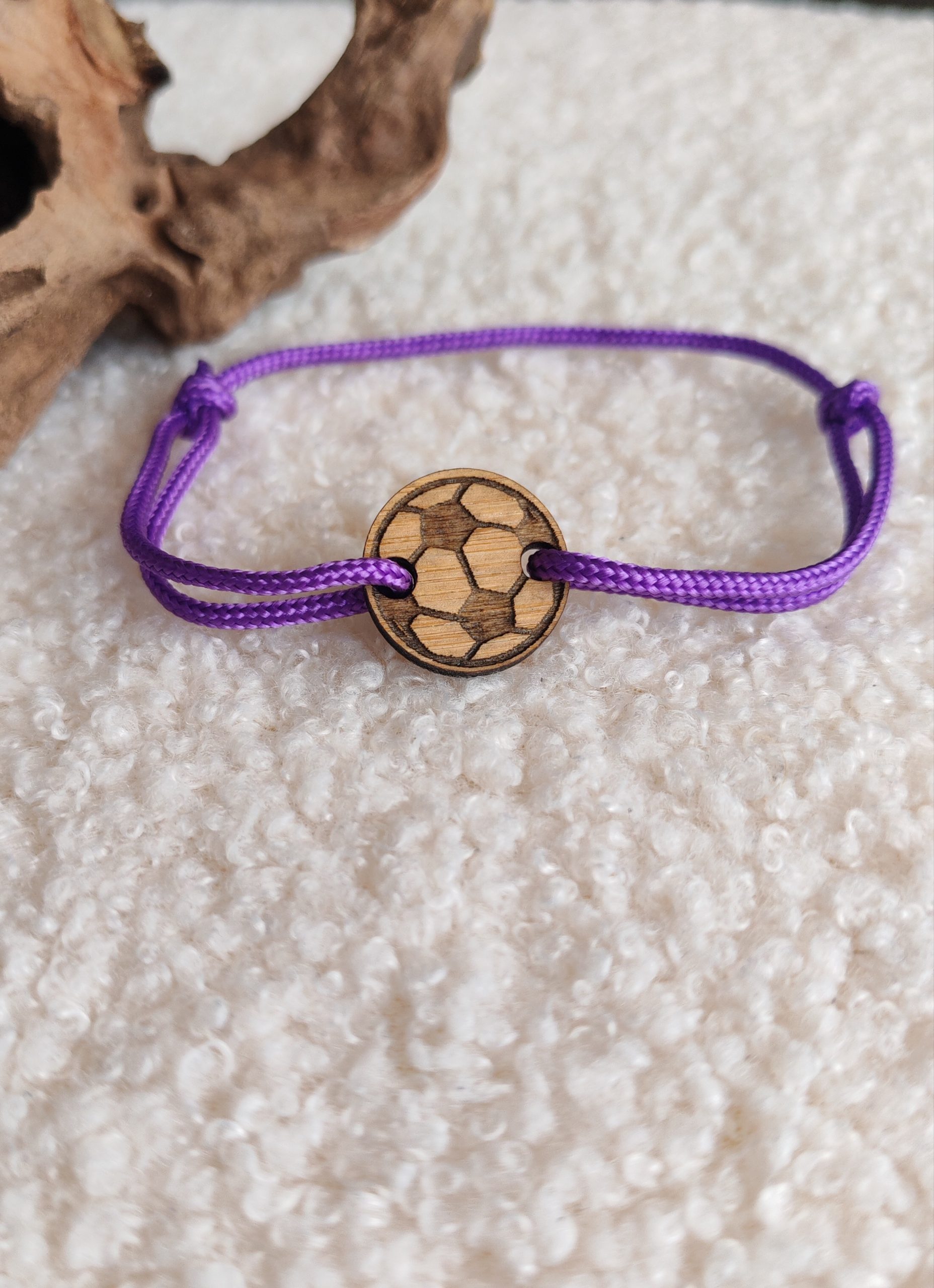 Bracelet ajustable en bois de bambou