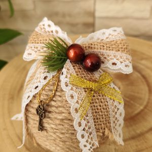 Boules de Noël en corde de lin