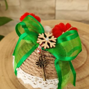 Boules de Noël en corde de lin